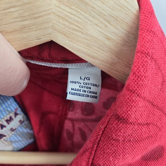 Tommy Bahama Red Santiago MLB Washington Nationals 100% Cotton Polo Shirt Large - Picture 9 of 12